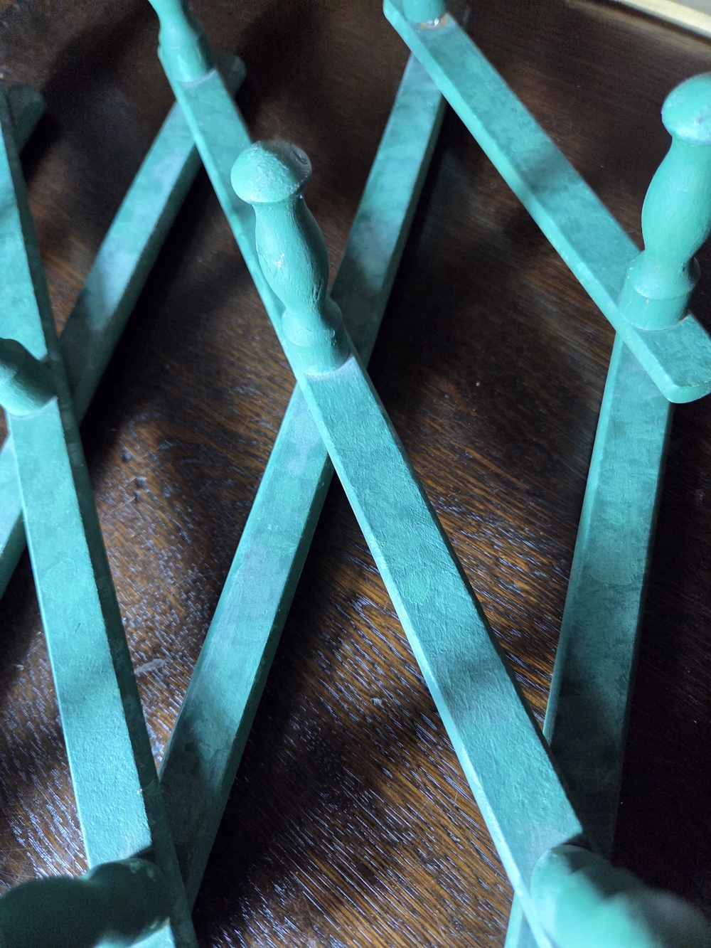Vintage Turquoise Expandable Wall Hook Rack - Home Wall Decor - Picture 4 of 6